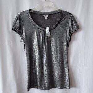 NWT!! Worthington Silver Shell Cap Sleeve top size: M